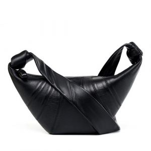 Sac à bandoulière en peau de mouton noir