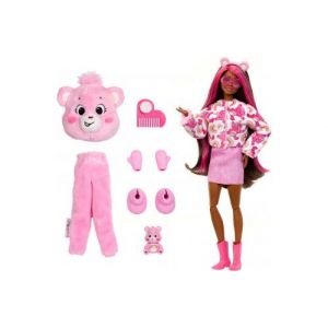 Coffret barbie cutie reveal - poupee avec costume peluche bisounours toucalin 10 surprises - set jouet fille + carte animal