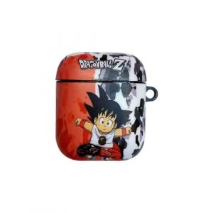 Coque en silicagel avec porte-cl&eacute; pour Airpods 1/2-Dragon Ball-Goku mignon-rouge blanc