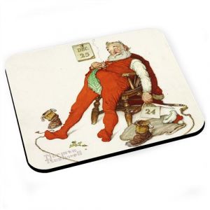 Tapis de souris Burn out pere noel norman rockwell noel peinture
