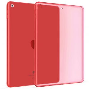 Transparent &Eacute;tui Silicone Coque Housse Case Cover pour Apple iPad (10.2) (2019-2020) en Rouge
