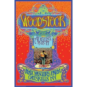 Poster Woodstock Max Yasgurs Farm 91,5 cm x 61 cm