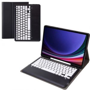 Clavier Bluetooth FOXDOCK pour Samsung Galaxy Tab S9 Plus support amovible couleur bonbon, étui à rabat en cuir avec emplacement pour stylo-Blanc