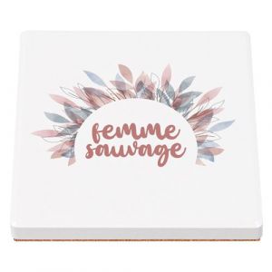 Sous Verre C&eacute;ramique (1 unit&eacute;) - Fabulous - Feuille d'erable Motif Japonais Jaune (100 x 100 mm)