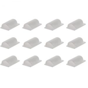 Zenitech - Lot de 12 clips larges (auto-collants) pour cordons et c&acirc;bles