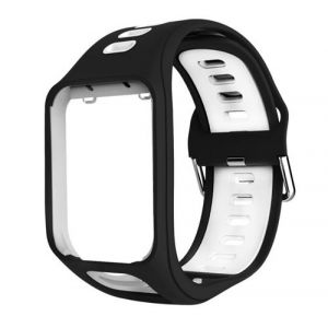 Strap-it Bracelet boucle sport - compatible pour TomTom Runner 2 (noir/blanc)