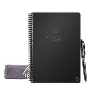 Carnet Connect&eacute; R&eacute;utilisable &agrave; l'infini Rocketbook Fusion Executive 15.2 cm x 22.4 cm A5 Noir