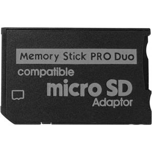 Adaptateur Micro SD vers Memory Stick Pro Duo, Compatible PSP 1000/2000/3000, Appareil Photo Sony, Handycam supporte carte Jusqu'&agrave; 128 Go