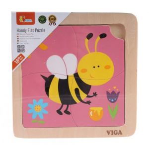 puzzle en bois avec 15 cm 4 pièces rose