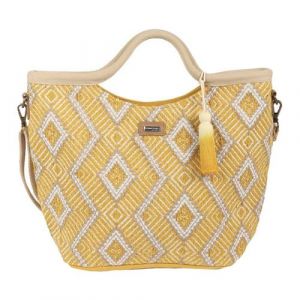 Les Tropeziennes par M.Belarbi - Sac port&eacute; main "Heia" - jaune - 39 x 25 x 13 cm - Jaune