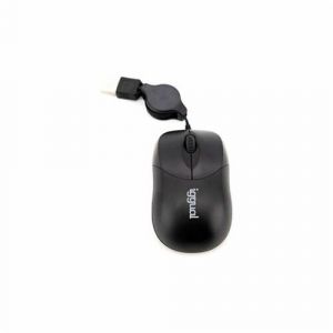 iggual COM-BASIC-800DPI (R) - Souris - ergonomique - câble rétractable - optique - 3 boutons - filaire - USB - noir