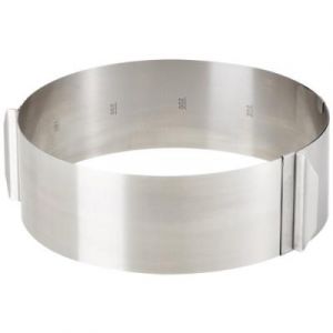 CHG 3305-00 CERCLE À GÂTEAU GRADUÉ HAUTEUR : 8,5 CM, RÉGLABLE 16-30 CM