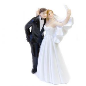 figurine couple mari&eacute;s selfie photo fun 14cm - hobi suj4960