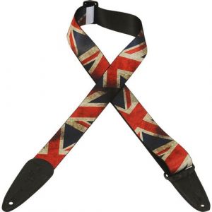 Levys 5 CM Polypropylene avec Embout en Cuir et Motif Drapeau Uk Sangles et courroies