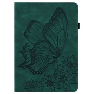 Coque pour iPad Mini 1/2/3/4/5 7,9 Pouces Papillon en Relief Etui en Cuir PU Flip Portefeuille Porte-Stylo Tablette Housse de Protection ZURSANA Vert