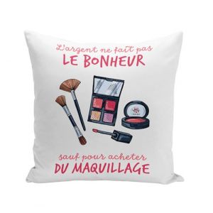 Fabulous Coussin blanc Maquillage - L'argent ne Fait Pas le Bonheur [40x40 cm]