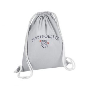 Fabulous Sac de Gym en Coton Gris Papy Famille Chouette 12 Litres