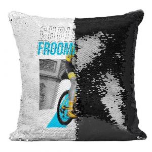 Fabulous Coussin avec Housse Sequin - Paillettes Noir Chris Froome [40 x 40 cm]