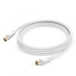 Câble Antenne TV Mâle Femelle Coxial 9.5mm PVC 3m LinQ Blanc