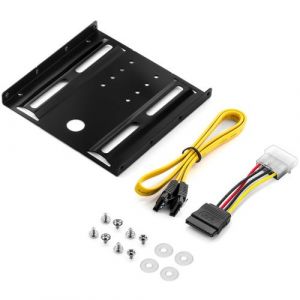deleyCON Cadre de Montage pour Les Disques Durs 2,5 SSD sur Adaptateur 3,5 Caddies Cadre de Montage Rails de Support avec Vis