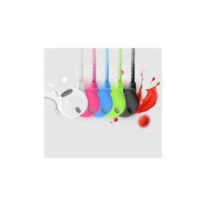 Ecouteurs plat pour "iphone 13 mini" avec micro reglage kit main libre casque universel prise jack (blanc)