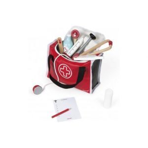 Mallette docteur avec 10 accessoires en bois - jouet d imitation medecin janod - jouet enfant - nouveaute