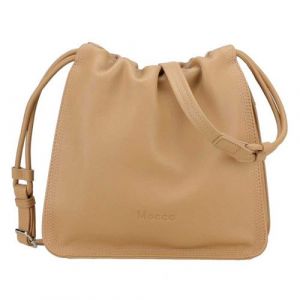 Mocca - Sac bandouli&egrave;re en cuir "Julie" M naturel - 27 x 25 x 8 cm - Beige