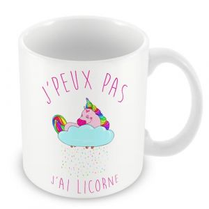 Fabulous Mug céramique J'Peux Pas J'Ai Licorne Licorne Qui Dort sur Nuage