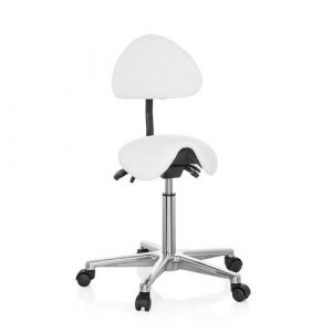 Tabouret / tabouret de travail / assise selle TOP WORK 20 polyur&eacute;thane blanc hjh OFFICE