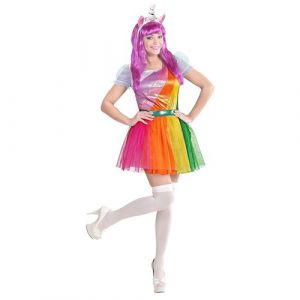 déguisement robe licorne flashy femme - m - multicolore - widmann 07562