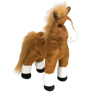 Wild Republic cheval en peluche junior 30 cm en peluche marron/blanc