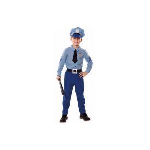 Costume de policier pour enfant 7/9 ans : chemise  cravate  pantalon  casquette  ceinture - deguisement metier