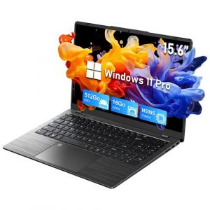 PC Portable MICREAR 15.6 ''FHD-Intel Celeron N5095(4C/4T,Jusqu'à 2,9 GHz)-24 Go RAM-512 Go SSD-Touch ID-Windows 11 PRO-ordinateurs