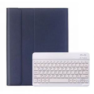 &Eacute;tui HSMY avec Clavier Fran&ccedil;ais AZERTY Bluetooth pour Samsung Galaxy Tab A 10.1 2019 T510 T515 - Bleu&Blanc