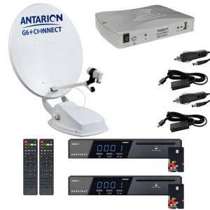 pack parabole satellite automatique twin 65cm camping car  2x récepteur tntsat hd astra