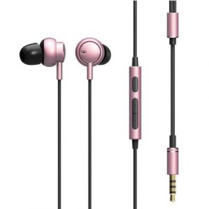 Écouteurs Smartphones Intra-Auriculaires Stéréo Jack Micro Volume Or Rose YONIS