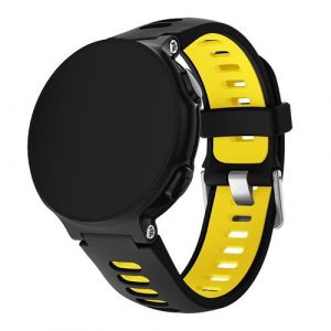 Bracelet en silicone deux tons pour Garmin Forerunner 220/230/235/620/630/F735XT - Jaune/Noir