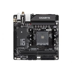 Gigabyte A520I AC - 1.0 - carte-mère - mini ITX - Socket AM4 - AMD A520 Chipset - USB 3.2 Gen 1 - Gigabit LAN, Wi-Fi, Bluetooth - carte graphique embarquée (unité centrale requise) - audio HD (8 canaux)