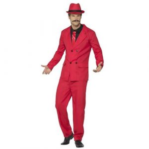 déguisement gangster années 30 homme - m - rouge - smiffys 44891/m