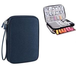 10PCS Sac de Rangement Informatique Organisateur pour Accessoires électroniques/Disque Dur/Chargeur/Batterie Externe - bleu