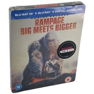 Rampage Blu-ray 3D + 2D Blu-ray SteelBook Dwayne Johnson 2018 Limitée Region B