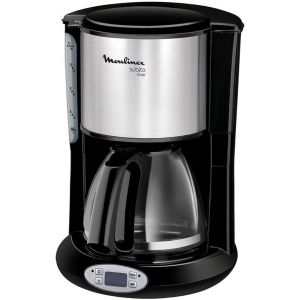 cafeti&egrave;re &eacute;lectrique programmable de 0,6L pour 6 tasses avec &eacute;cran LCD 1000W gris noir FG362810 krups