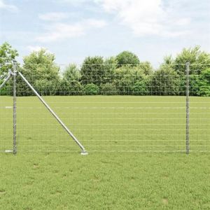 vidaXL Cl&ocirc;ture Euro avec 7 poteaux &agrave; piquet 1,2x10 m Acier galvanis&eacute; 3350790
