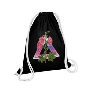 Fabulous Sac de Gym en Coton Noir Triangle Flora 12 Litres