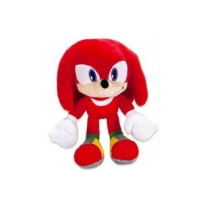 Peluche sonic knuckles h&eacute;risson rouge 29 cm - set doudou enfant dessin anime + 1 carte tigre - garcon - fille - nouveaute