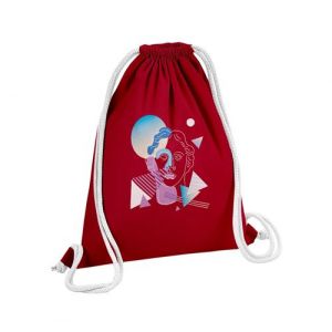 Fabulous Sac de Gym en Coton Rouge Statue Line Art 12 Litres