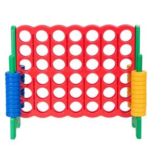 Jeux Puissance 4 Géant, 42 jetons circulaires, 120*42*104 cm Panneau Rouge + Cadre Vert