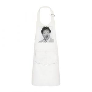 Fabulous Tablier Cuisine Enfant 2 Poches Blanc Robin Williams Portrait Comedie - Haut de gamme