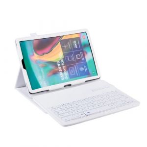 Ceci est un clavier QWERTY，Etui coque PU avec clavier Bluetooth pour Samsung Galaxy Tab S5e 10.5 T720 - Blanc