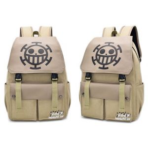 Sac &agrave; dos en toile polyester pour college One Piece 40*30*12cm - Trafalgar Law (Kaki)